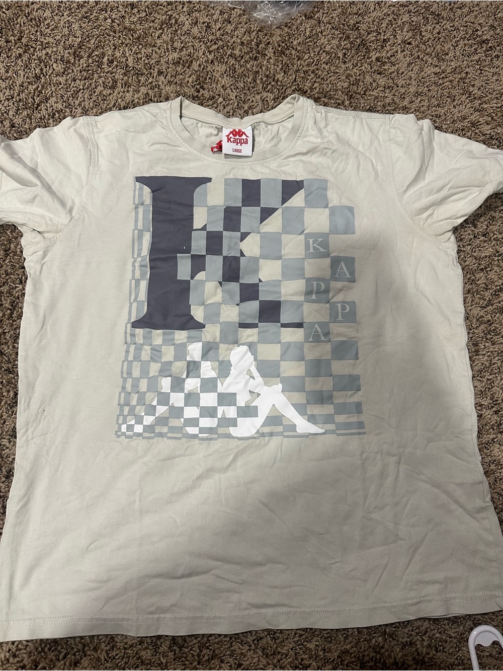 Kappa Men's Graphic Short Sleeve Tee with Checkerboard Print